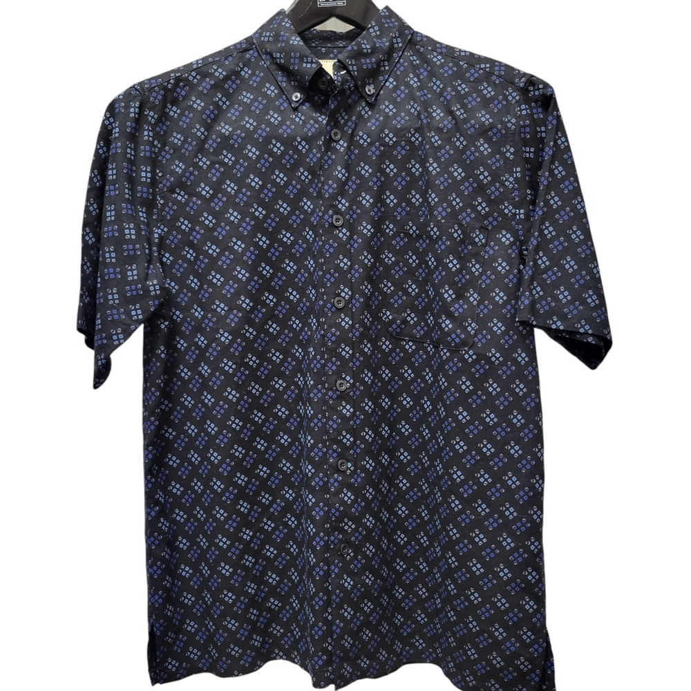 Island Republic Silk Rayon Blend Button-Up Short Sleeves Shirt Men's Size Medium